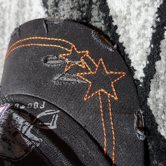 EMBROIDERED FOOTBALL ANGEL WINGS STARS DISTRESSED RHINESTONES CADET CAP HAT - Picture 10 of 15